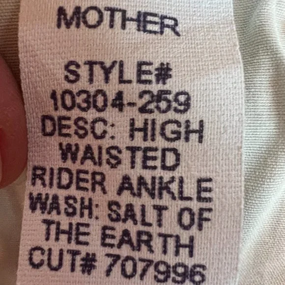 MOTHER SUPERIOR High Waisted Rider Ankle Jeans - Size 28 in Salt of the …